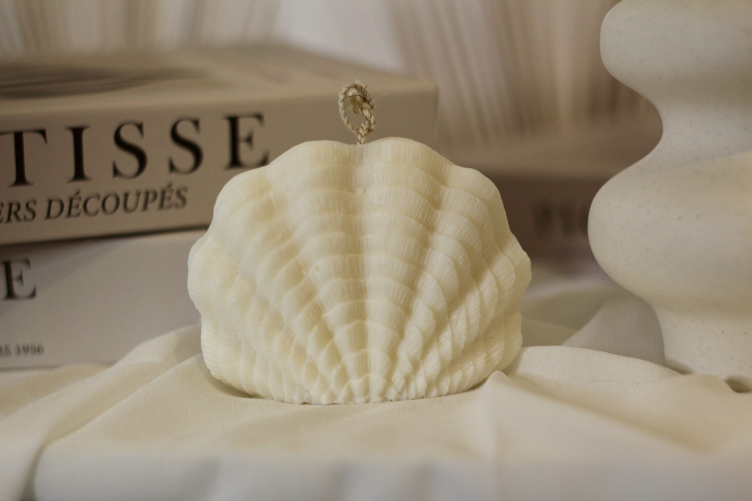 Bougie décorative sculpturale en cire de soja naturelle