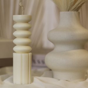 Bougie décorative sculpturale en cire de soja naturelle