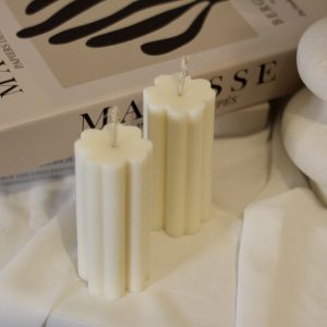 Bougie décorative sculpturale en cire de soja naturelle