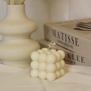 Bougie décorative sculpturale en cire de soja naturelle