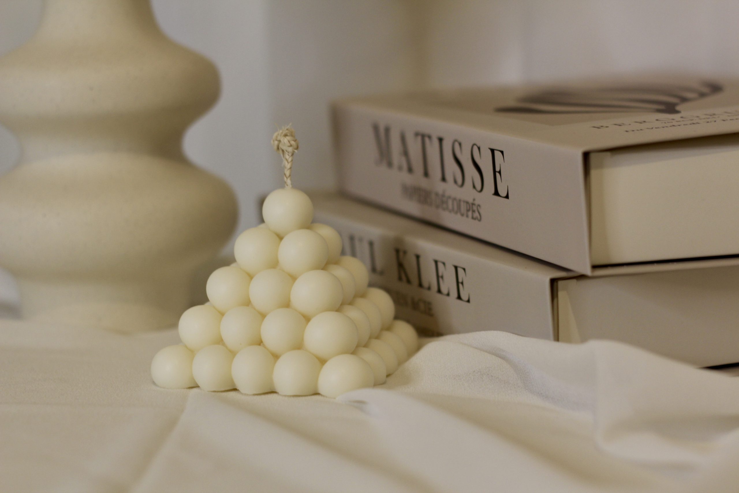 Bougie décorative sculpturale en cire de soja naturelle