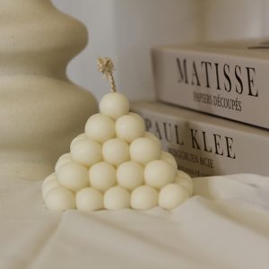 Bougie décorative sculpturale en cire de soja naturelle