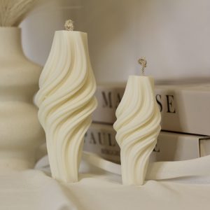 Bougie décorative sculpturale en cire de soja naturelle