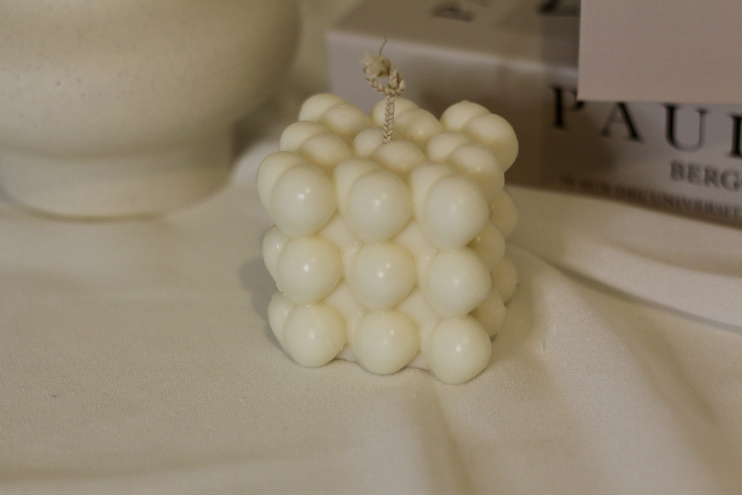 Bougie décorative sculpturale en cire de soja naturelle