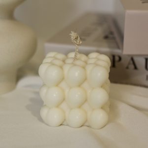 Bougie décorative sculpturale en cire de soja naturelle