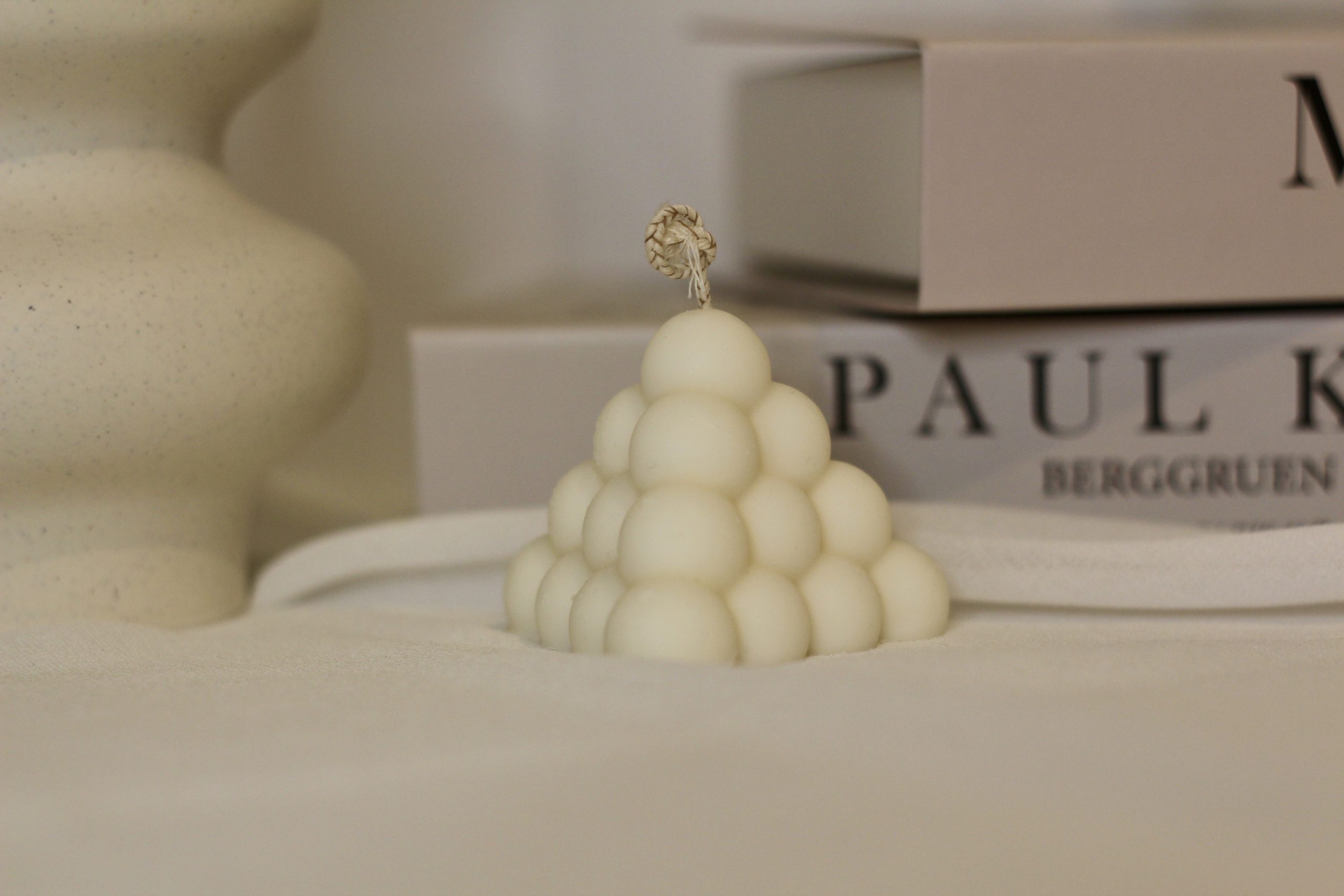 Bougie décorative sculpturale en cire de soja naturelle