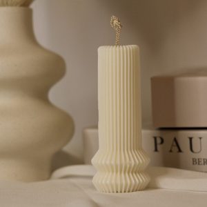 Bougie décorative sculpturale en cire de soja naturelle