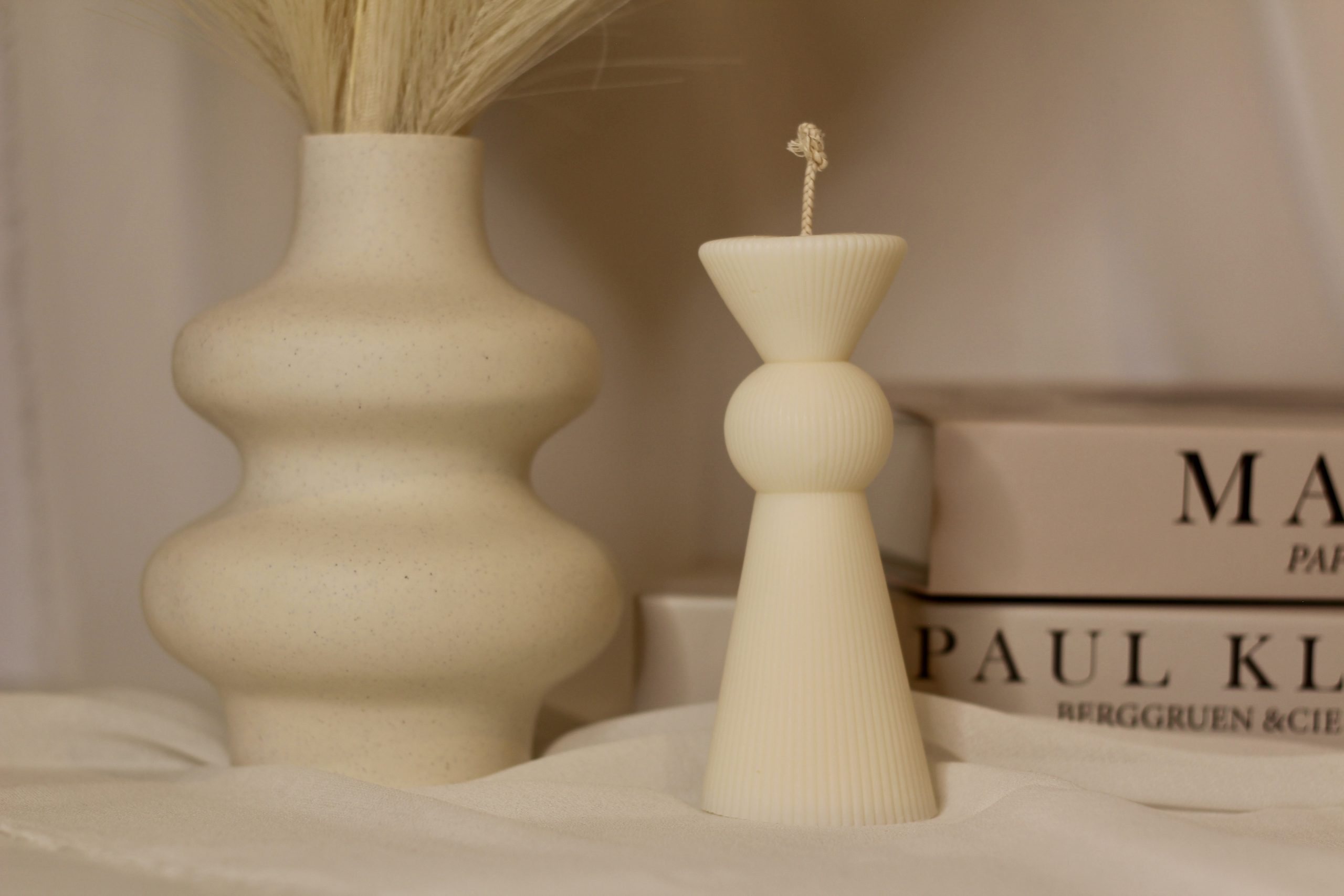 Bougie décorative sculpturale en cire de soja naturelle