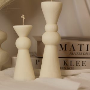 Bougie décorative sculpturale en cire de soja naturelle