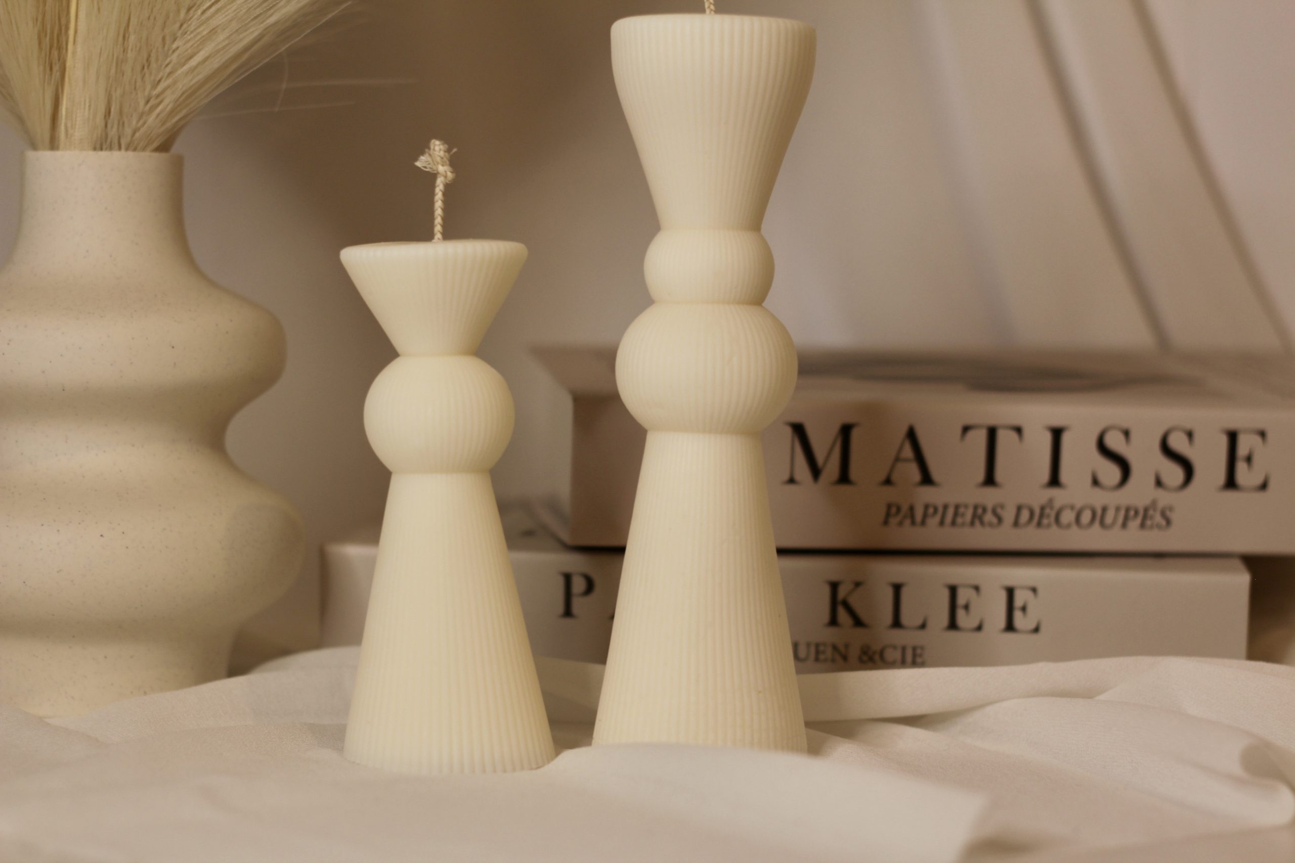 Bougie décorative sculpturale en cire de soja naturelle