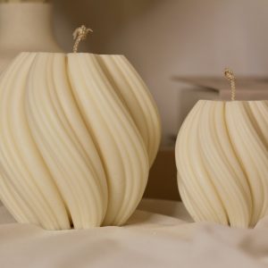 Bougie décorative sculpturale en cire de soja naturelle