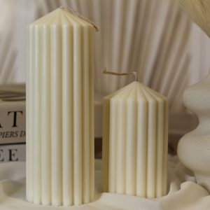 Bougie décorative sculpturale en cire de soja naturelle