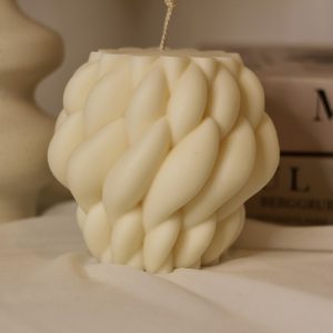 Bougie décorative sculpturale en cire de soja naturelle